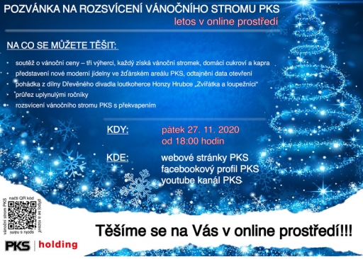 Zahájení adventu a rozsvícení vánočního stromu PKS letos v online prostředí 