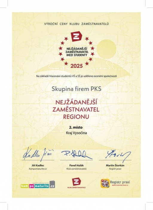 Skupina firem PKS byla oceněna studenty